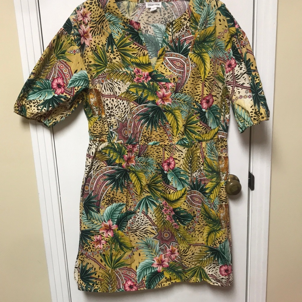 Chloe and Rene -palm floral with cheetahs print